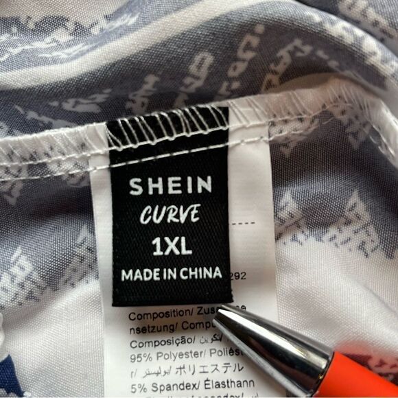 Shein Women's Wide Leg Loose Pants Pull On Navy Blue/White Size 1XL - Picture 6 of 8